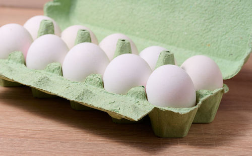 High angle view of easter eggs on table