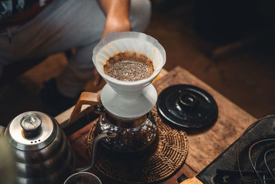 Close-up of coffee on table