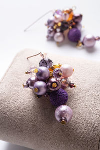 Close-up of christmas decorations on table