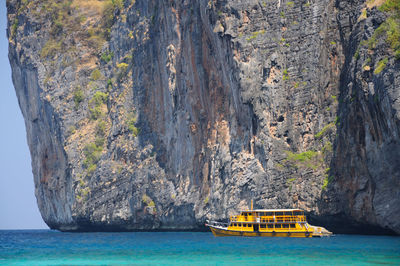 Scenic view of boats in sea