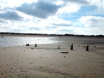 Scenic view of beach against sky