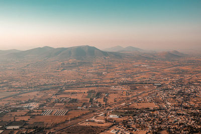 High angle view of cityscape against sky