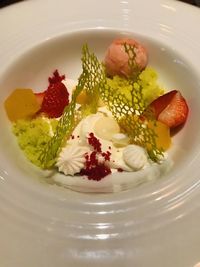 Close-up of fruits in plate