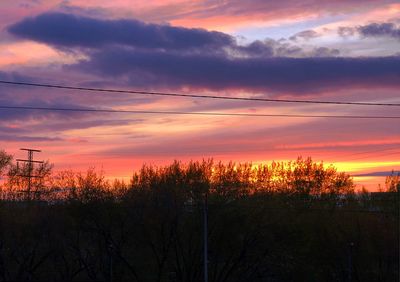 Silhouette trees against sky during sunset