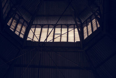 Low angle view of skylight in building