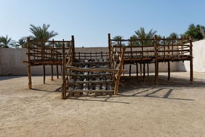 Wooden frame on terrace