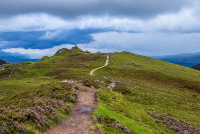 Scenic view of mountain against sky