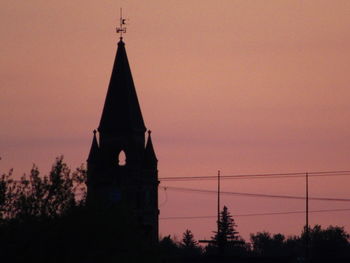 Silhouette of temple against sky during sunset