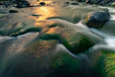 Stream flowing through rocks