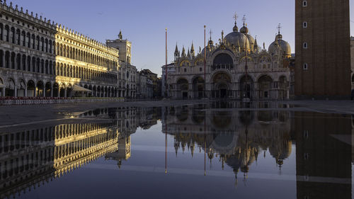 Reflection of building in lake