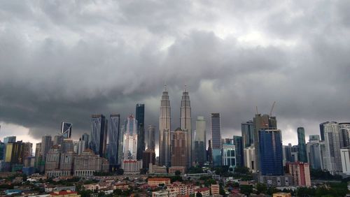 Panoramic view of modern buildings against sky