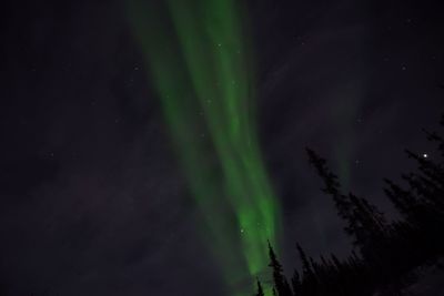 Low angle view of illuminated lights against sky at night