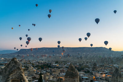 Dozens of hot air balloons are launching early morning in cappadocia