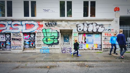 Graffiti on building wall