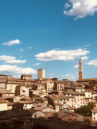 Old town against blue sky