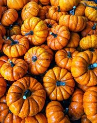 Full frame shot of pumpkins in market