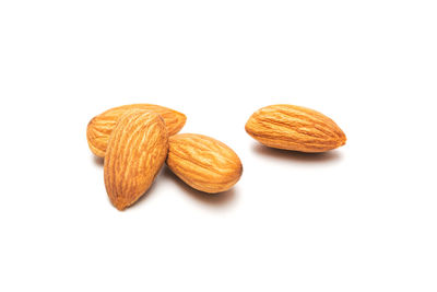 Close-up of bread against white background