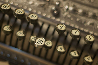 High angle view of typewriter