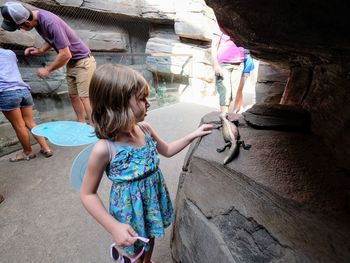 Children standing in water