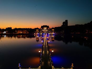 Illuminated city at night