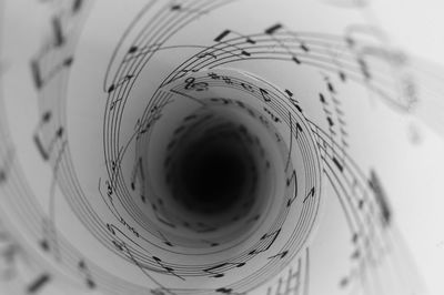 Close-up of sheet music notation paper
