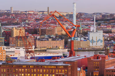 View of gothenburg city at sunset