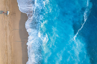 High angle view of sea waves