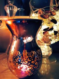 Close-up of illuminated lamp