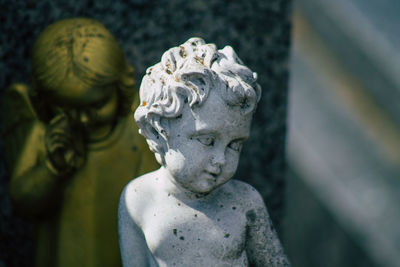 Close-up of angel statue