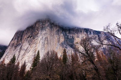 Low angle view of mountain against sky