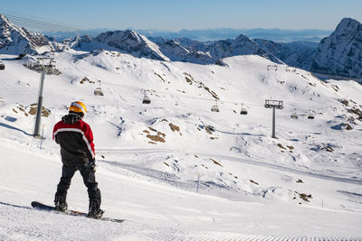 Snowboarder on a ski slope