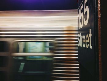 Blurred motion of train