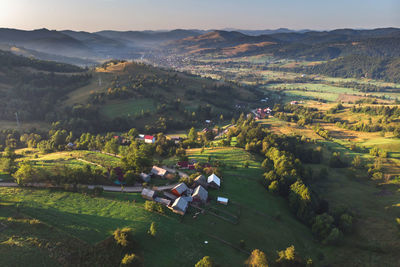 High angle view of landscape against sky