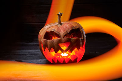 Close-up of pumpkin on table