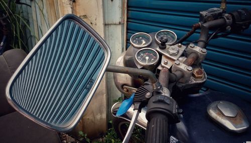 Close-up of motorcycle 