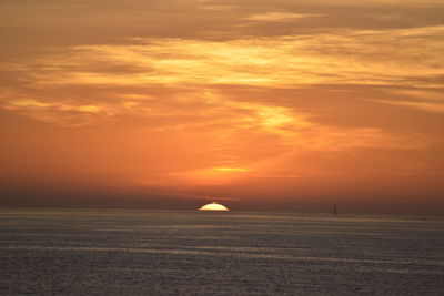Scenic view of sunset over sea