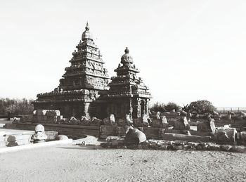 Statue of temple against clear sky