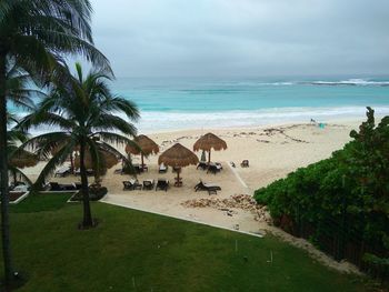 Scenic view of beach against sky