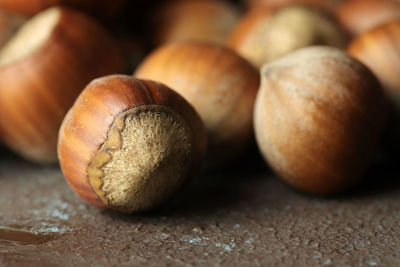 Close-up of eggs on table