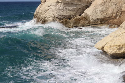 Scenic view of rocks in sea