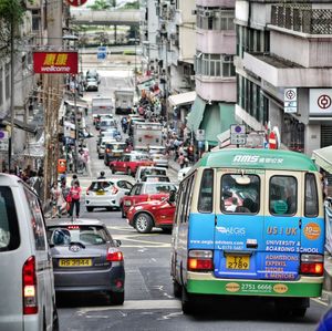 Traffic on road in city