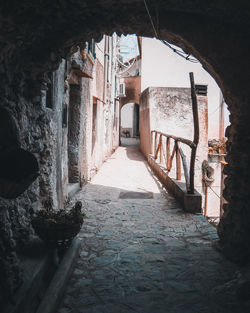 Narrow alley amidst old buildings