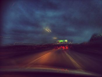 Cars on highway at night