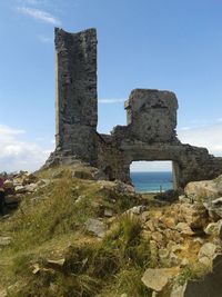 Low angle view of castle against clear sky