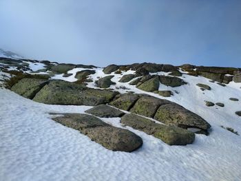 Scenic view of snowcapped mountain against sky