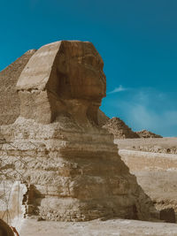 Low angle view of rock formations