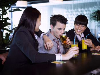 People sitting in restaurant