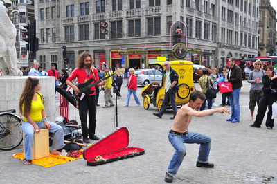 People at market stall