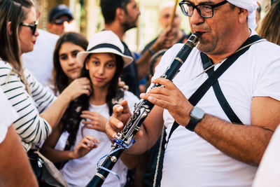 Group of people playing outdoors