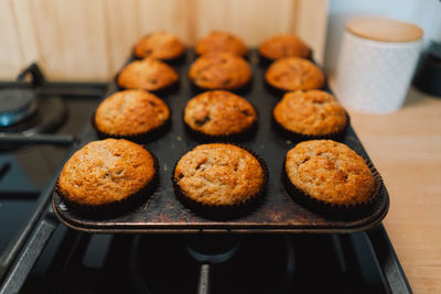 Close-up of cookies on table